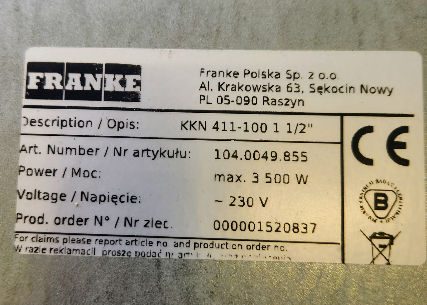 Kitchenette inox avec évier + 2 plaques électriques – Bon état