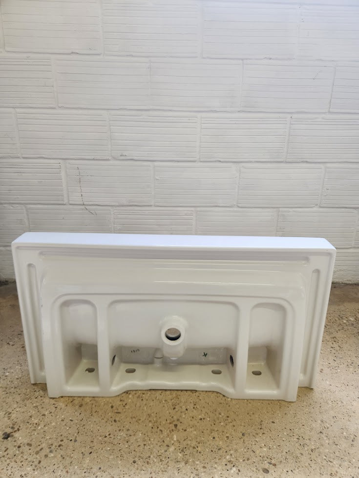 Grand lavabo rectangulaire céramique blanche – Très bon état