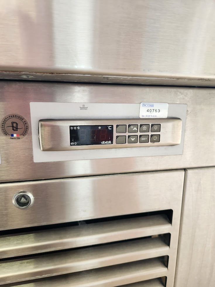 Meuble réfrigéré inox sur roulettes – régulation Dixell – Vauconsant CBO00840B – 2019