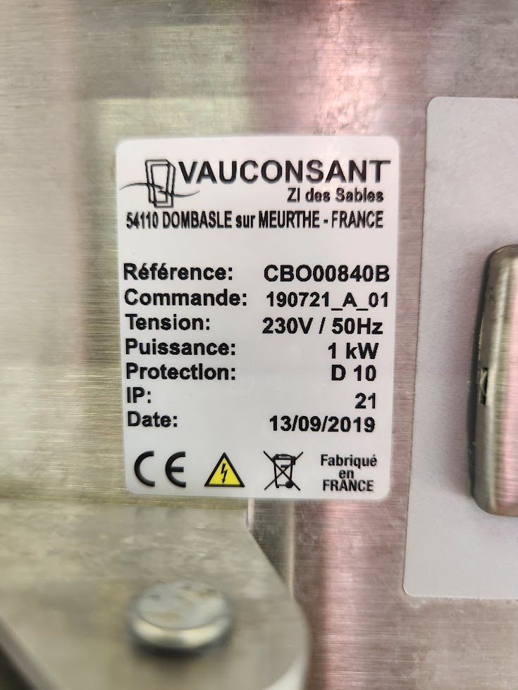 Meuble réfrigéré inox sur roulettes – régulation Dixell – Vauconsant CBO00840B – 2019
