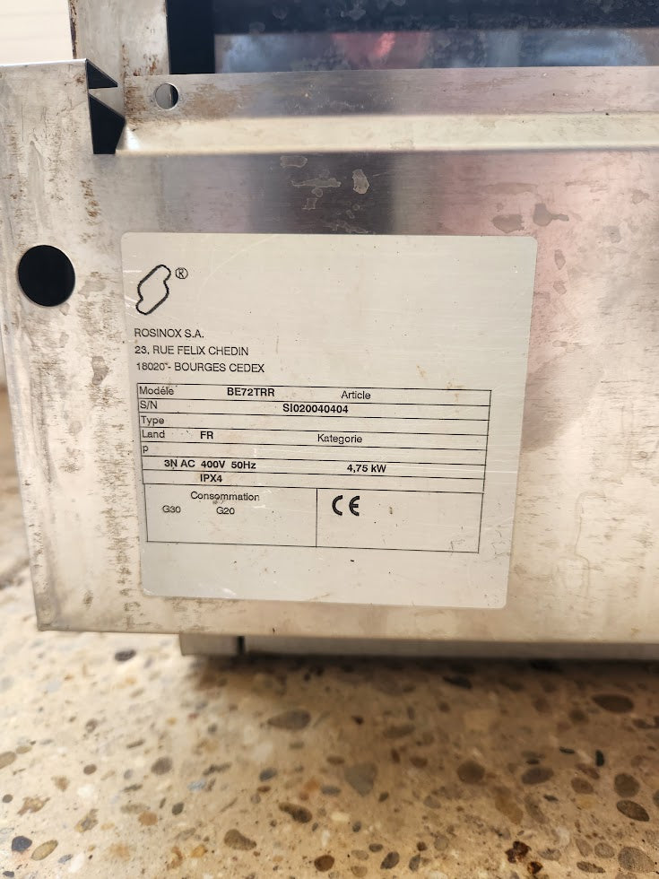 Grill / plancha rainurée professionnelle Rosinox BE72TRR – 4,75 kW – Très bon état