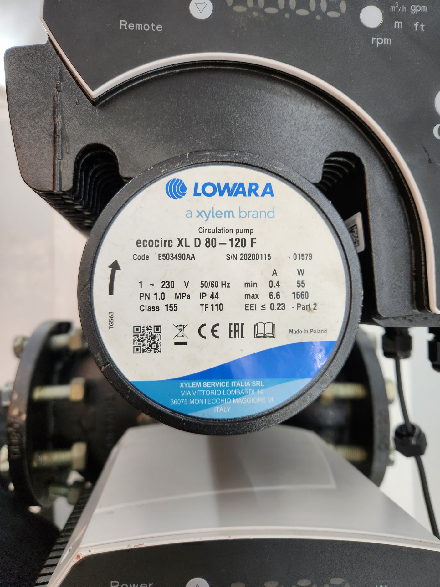 Pompe de circulation double électronique DN80 – Lowara Ecocirc XL D 80-120 F – Très bon état