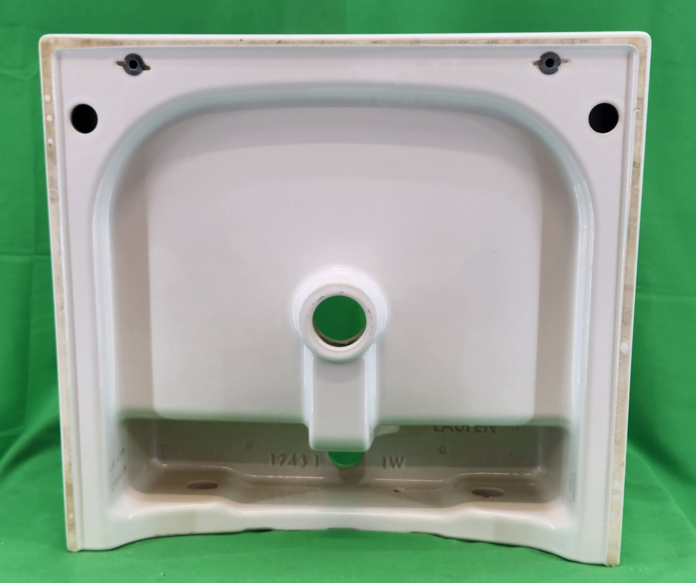 Lavabo carré en céramique blanche - Marque Laufen - Très bon état