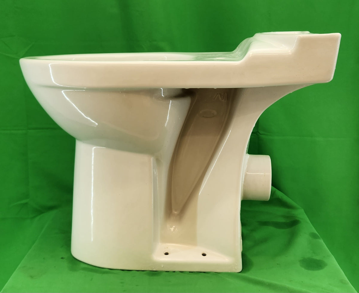 Cuvette WC à poser sortie horizontale pour réservoir attenant – Blanc – Bon état