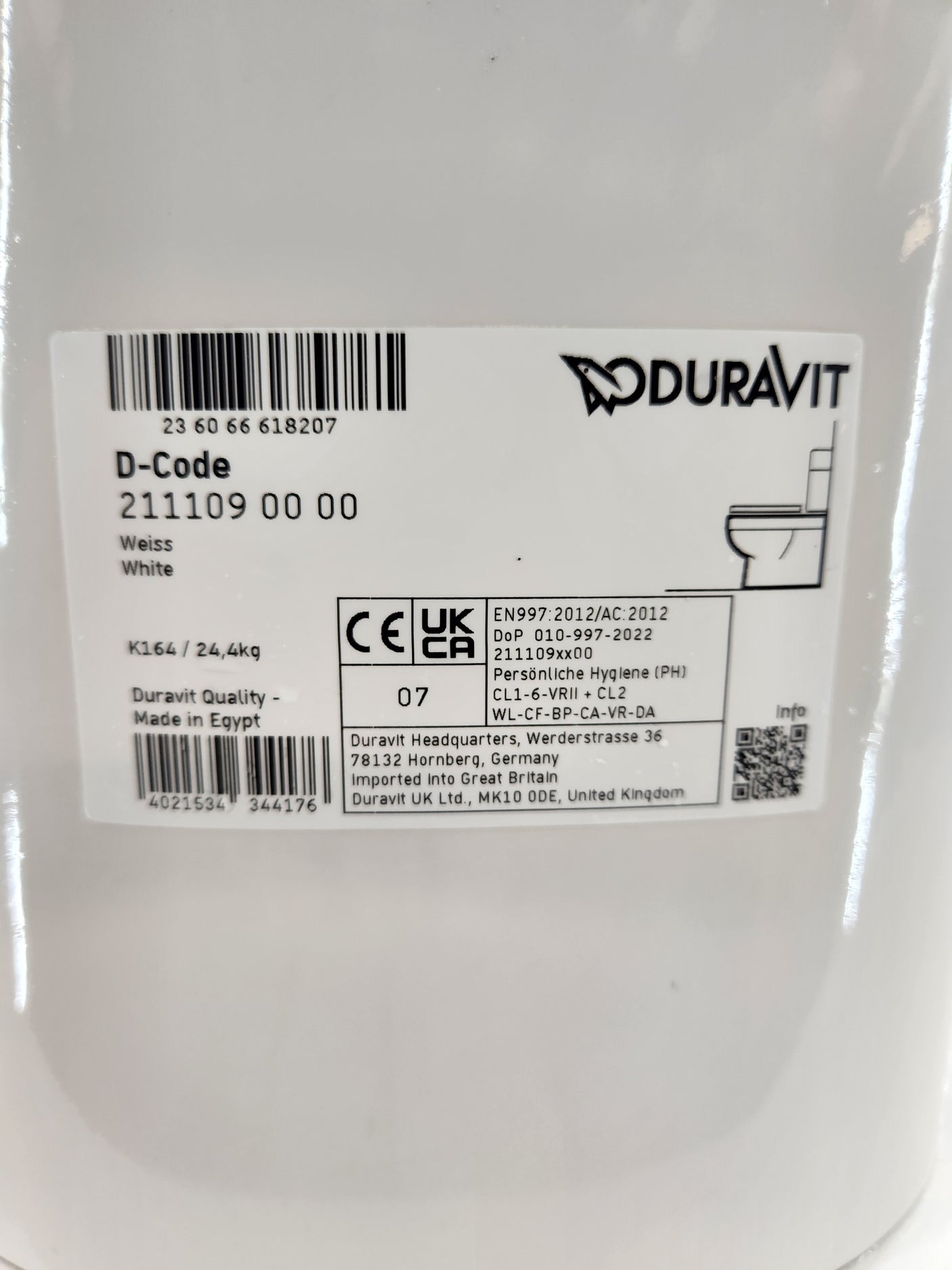 WC complet Duravit D-Code – Blanc – Reconditionné