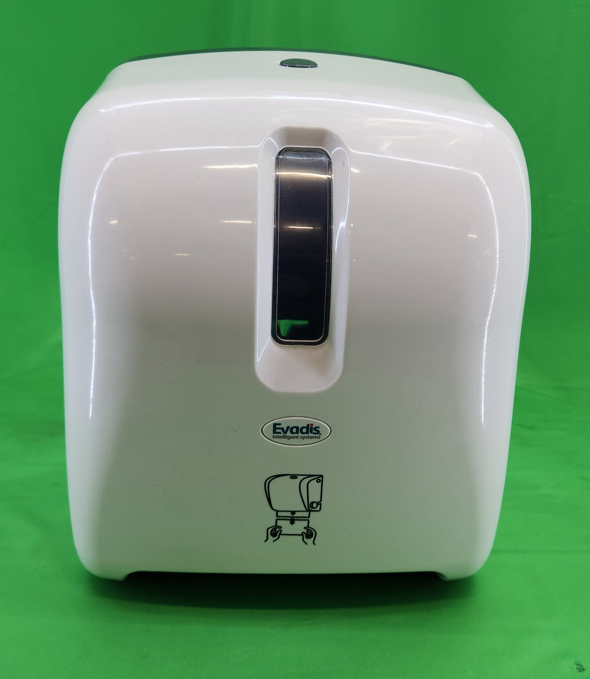 Distributeur d’essuie-mains en rouleau à coupe automatique mécanique – Evadis – capot blanc – Bon état