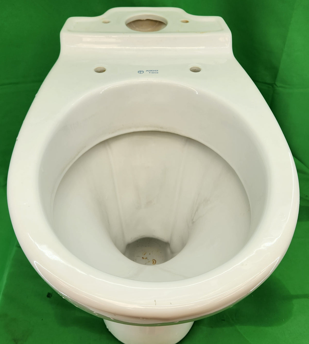 Cuvette WC à poser Porcher sortie verticale pour réservoir attenant – Blanc – Bon état