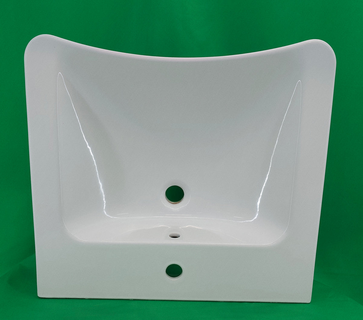 Lavabo mural en céramique blanche 60 cm – cuve rectangulaire – Très bon état