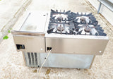 Fourneau gaz 4 feux + plaque à snacker – Electrolux – sur soubassement réfrigéré 4 tiroirs Coreco – 120 cm – Bon état