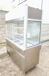 Vitrine réfrigérée murale 180 cm sur soubassement réfrigéré inox – Bon état