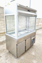 Vitrine réfrigérée murale 180 cm sur soubassement réfrigéré inox – Bon état