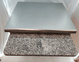 Module de self-service neutre 100 cm – plan inox, glissière plateaux granit et étagères – Bon état