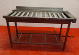 Table à rouleaux inox 150 cm – sortie / entrée de lave-vaisselle – dosseret – Bon état