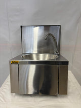 Lave-mains inox à commande fémorale avec dosseret – Sofinor – Très bon état