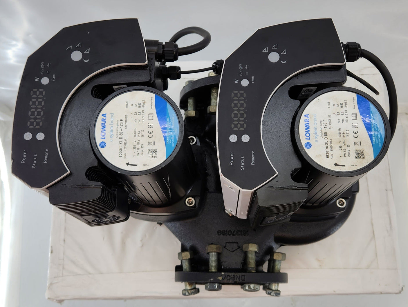 Pompe de circulation double électronique DN80 – Lowara Ecocirc XL D 80-120 F – Très bon état