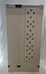 Armoire électrique modulaire avec gaine à câbles latérale – 9 rangées de plastrons, sur socle – H 183 cm – Bon état