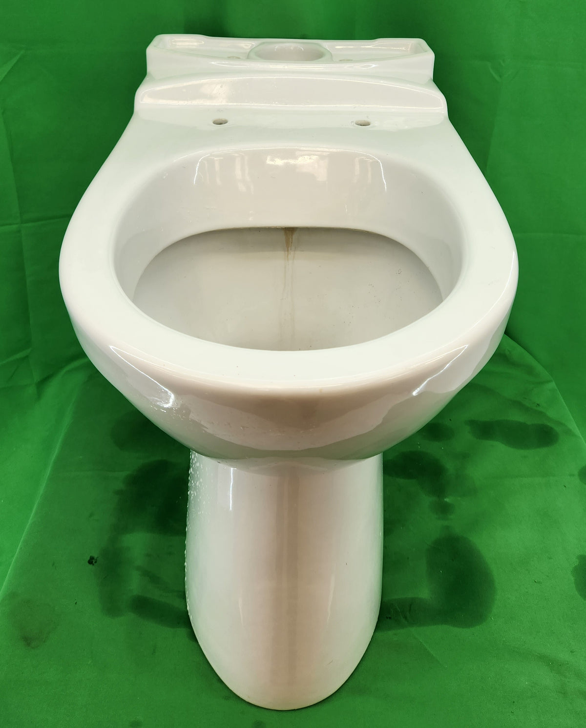 Cuvette WC à poser sortie horizontale pour réservoir attenant – Blanc – Bon état