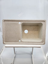 Évier de cuisine 1 bac + égouttoir – résine / composite – 80 × 50 cm