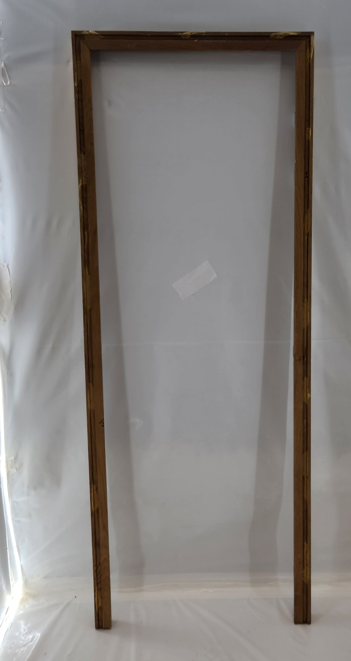 Bloc-porte plaqué chêne 73 x 204 cm avec huisserie et poignée – Bon état