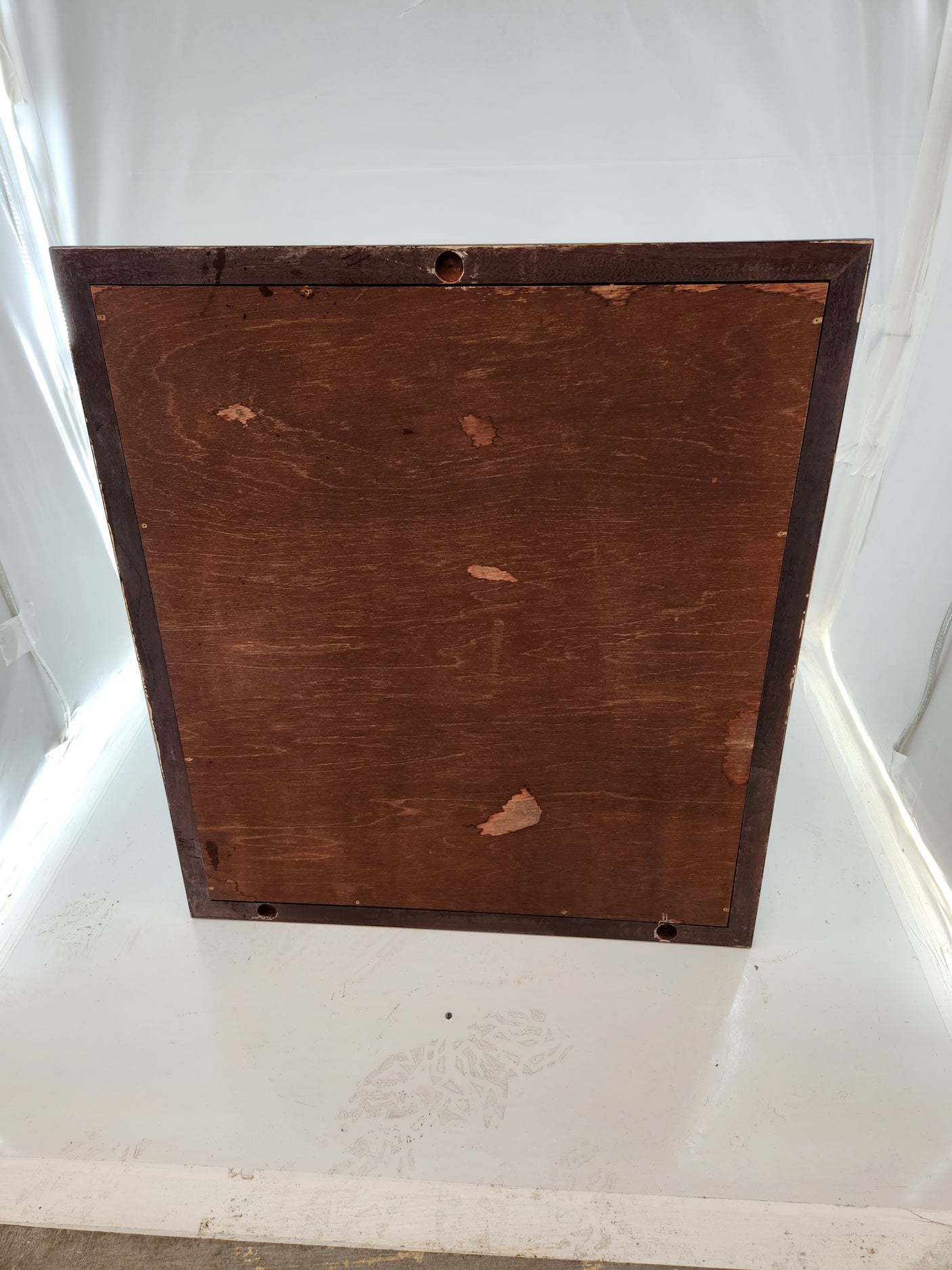 Grand miroir mural avec cadre en bois – Style classique - Très bon état