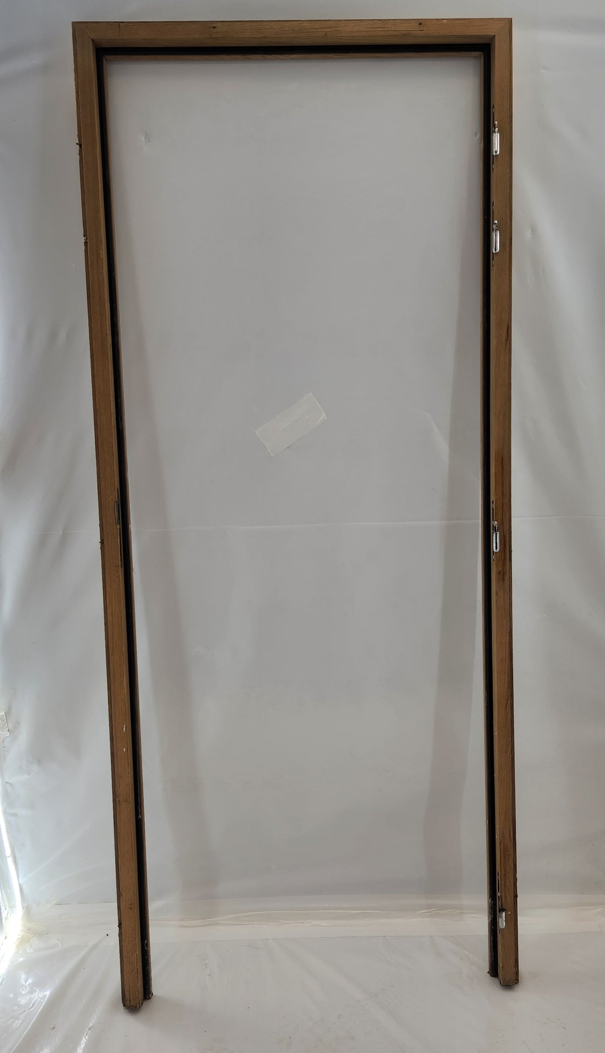 Bloc-porte plaqué chêne 83 x 204 cm avec huisserie et poignée – Bon état