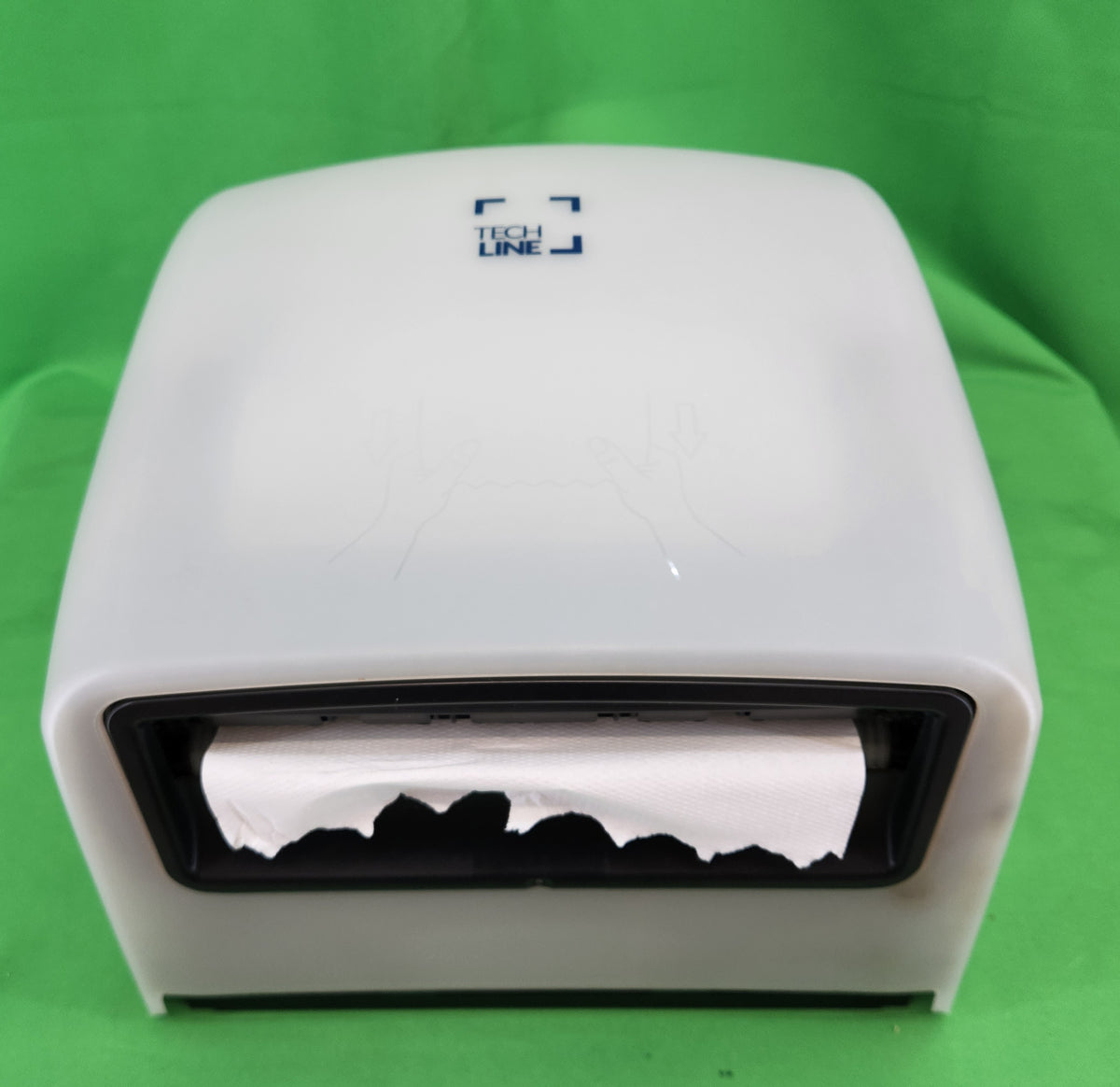 Distributeur essuie-mains en rouleau Tech Line – grande capacité – capot translucide – Bon état