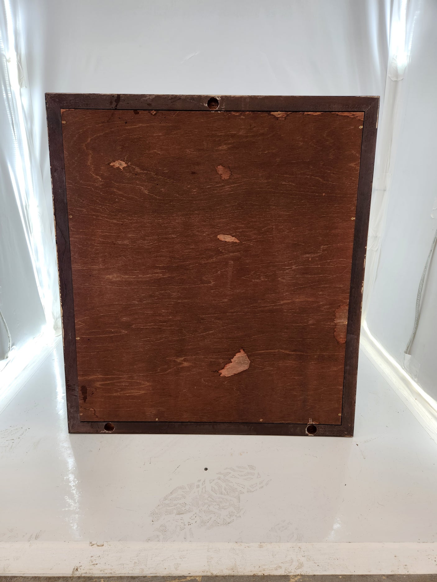 Grand miroir mural avec cadre en bois – Style classique - Très bon état