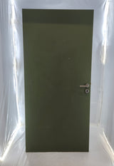 Bloc-porte intérieur 93 cm vert olive avec huisserie et poignée inox – Bon état