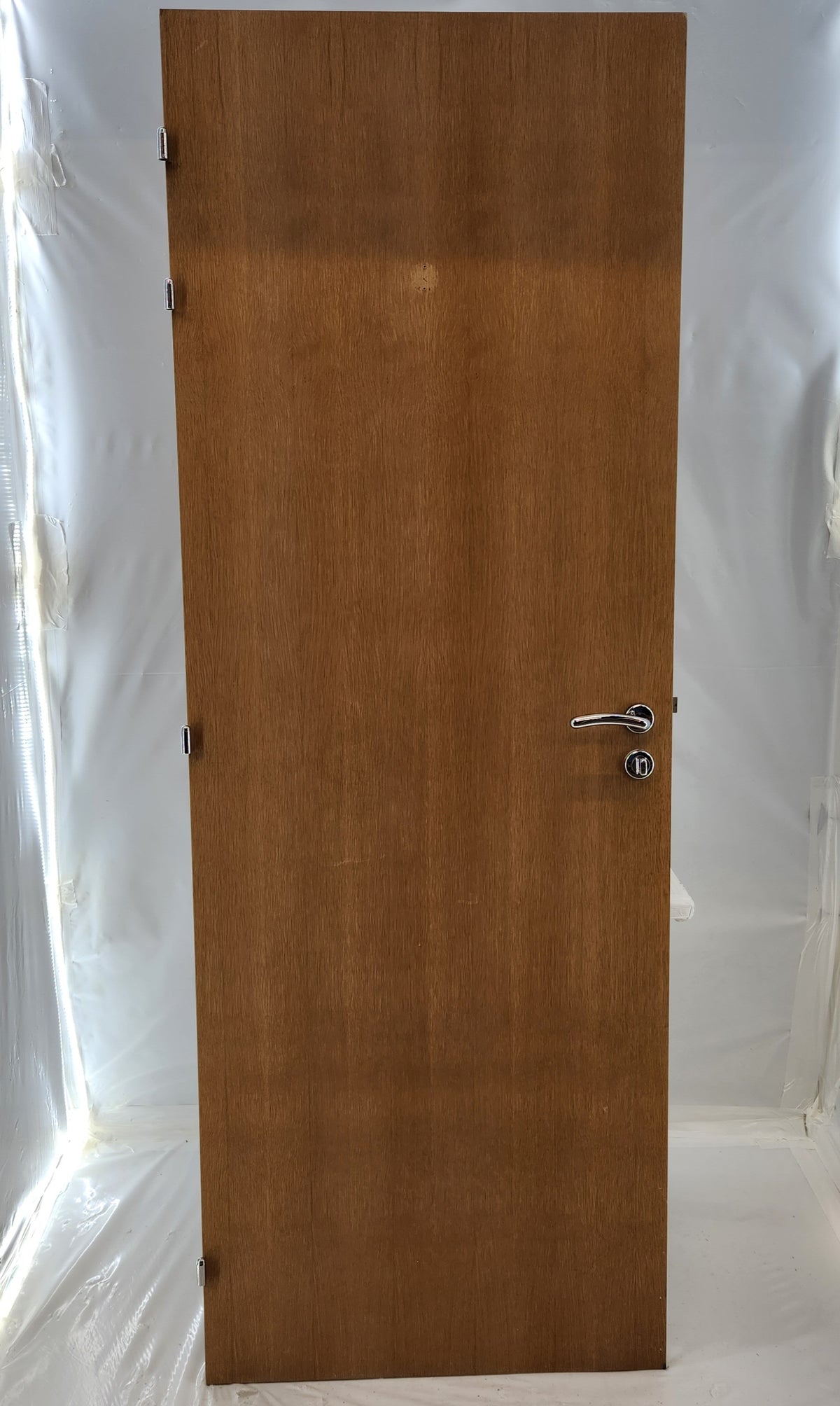 Bloc-porte plaqué chêne 73 x 204 cm avec huisserie et poignée – Bon état