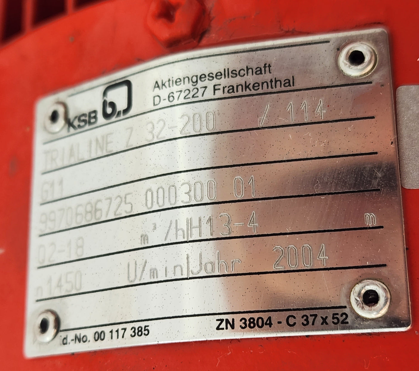 Pompe double en ligne KSB Trialine Z 32-200 – Circulateur industriel – Bon état