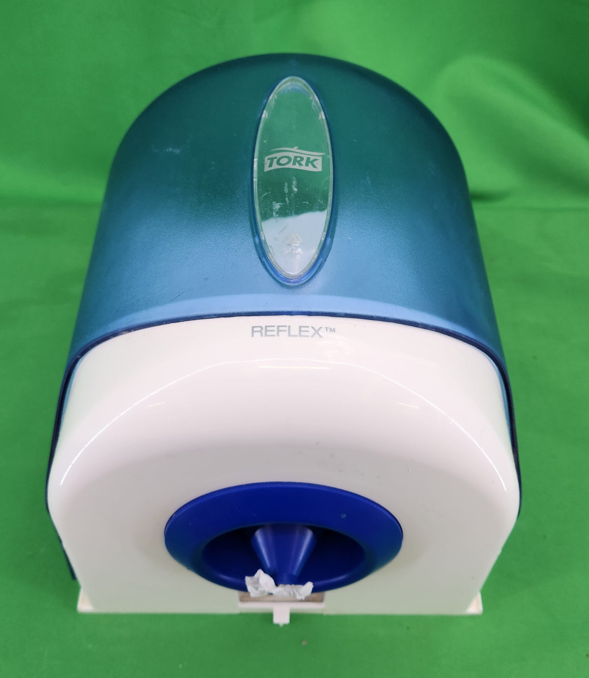 Distributeur Tork Reflex à dévidage central (M4) – feuille à feuille – bleu – Bon état