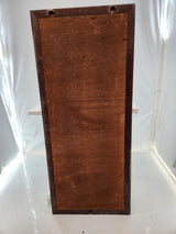 Grand miroir mural vertical – Cadre bois foncé et liseré doré - Très bon état