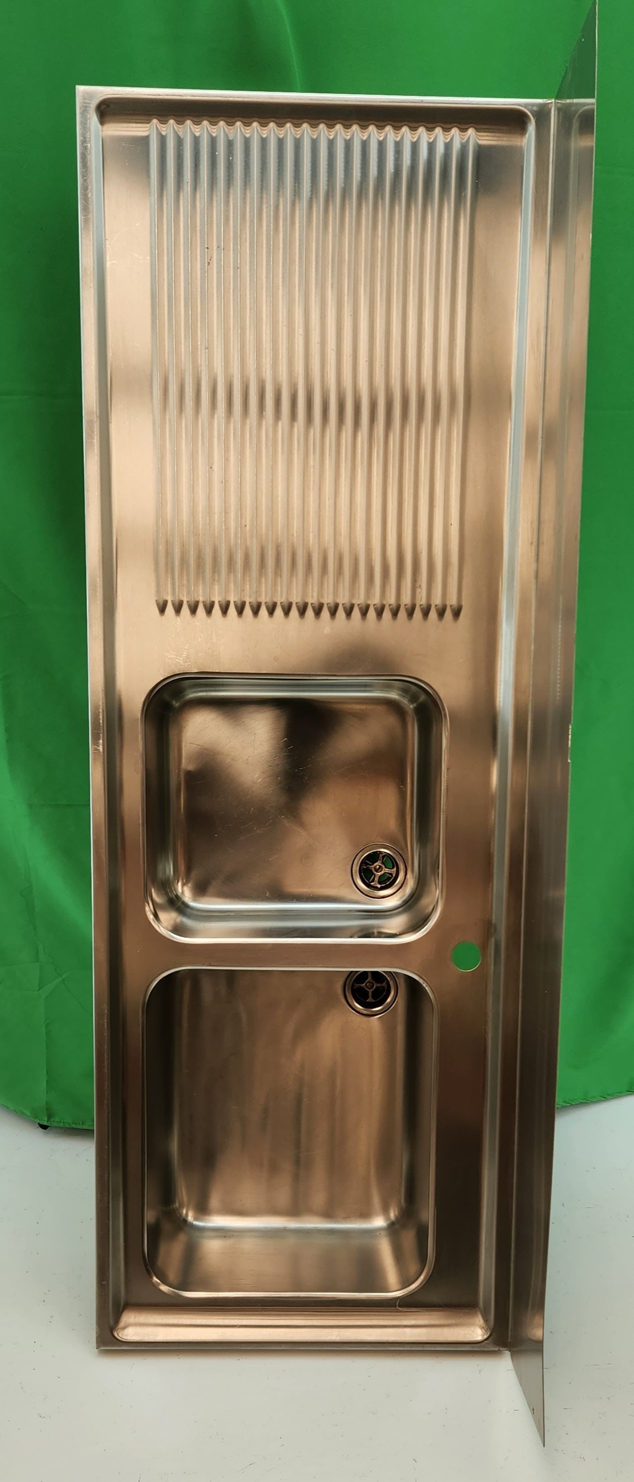 Évier inox double bac avec égouttoir – 140 cm