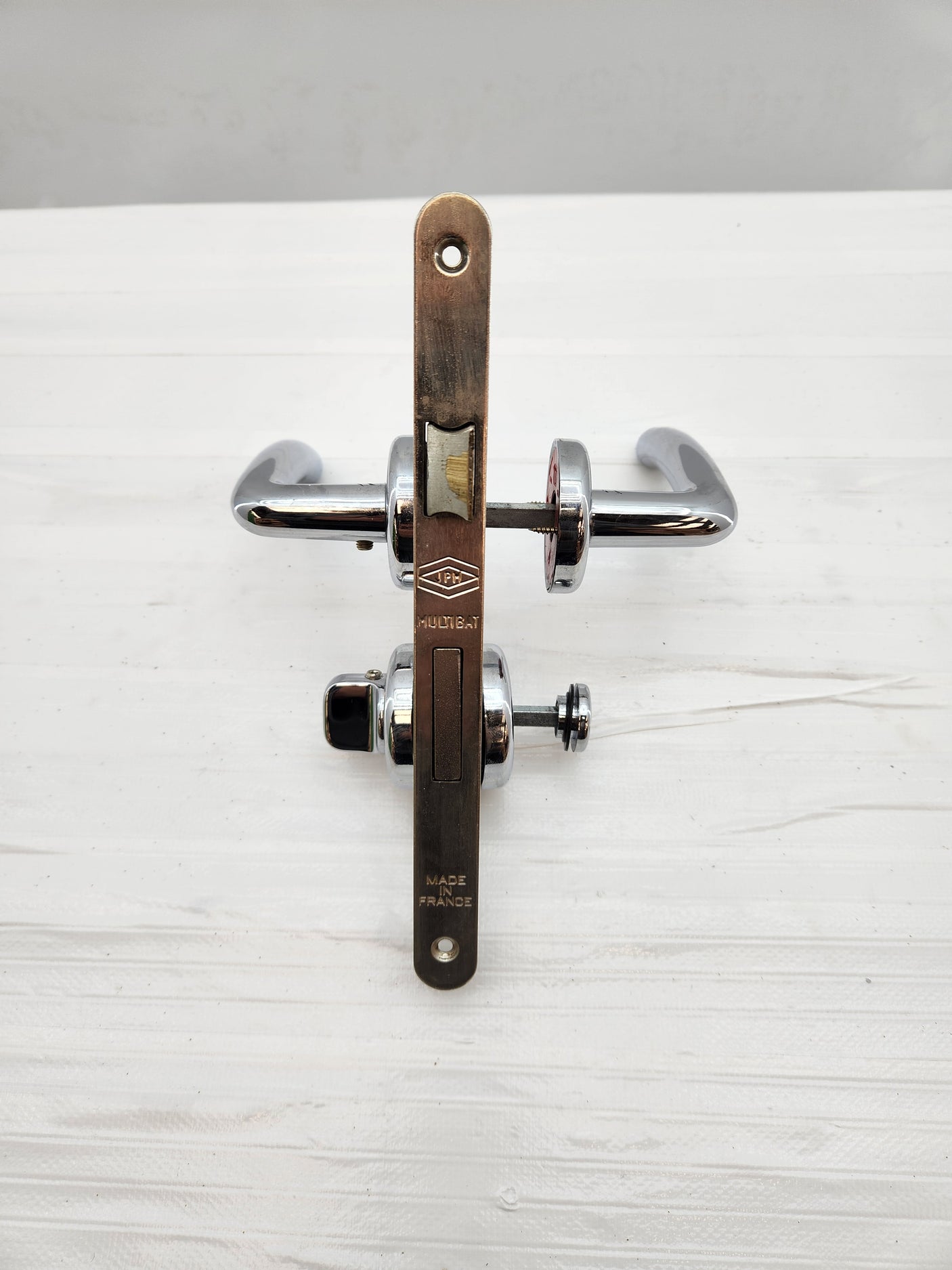 Poignée de porte intérieure avec verrou (WC / salle de bain)
