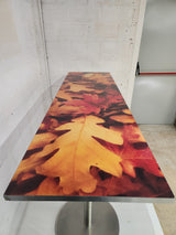 Table haute industrielle 2 m – plateau décoratif – très bon état