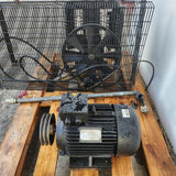 Groupe de compression d’air 5,5 CV (4 kW) triphasé – bloc bicylindre en fonte + moteur, sans cuve – Bon état
