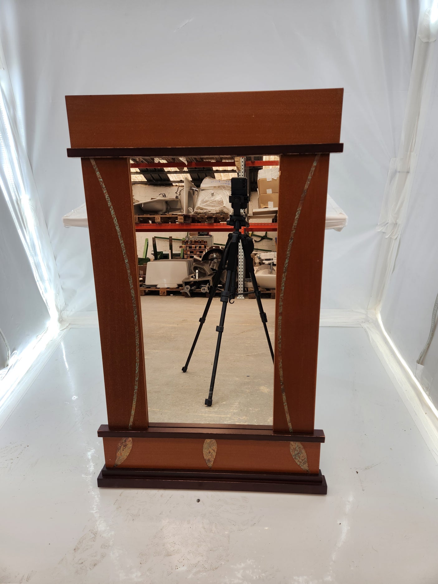 Miroir mural décoratif en bois – Style classique / Art déco - Très bon état