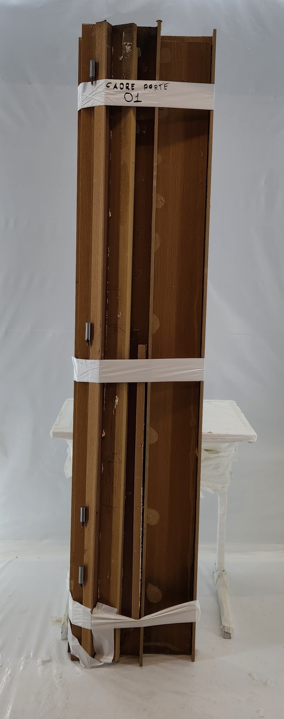 Bloc-porte plaqué chêne avec huisserie bois et serrure – Bon état