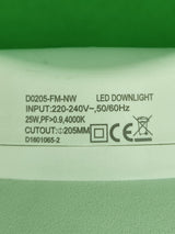 Spot LED encastrable plafond 25W – Downlight 4000K (Ø205 mm)