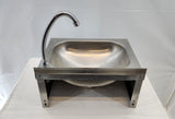 Lave-mains inox Tournus à commande fémorale (genou) – bec col de cygne – HACCP – Bon état
