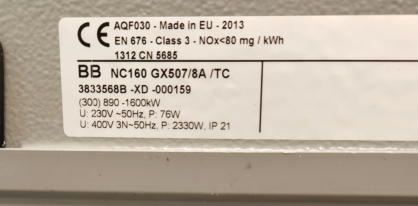 Brûleur gaz industriel CUENOD NC160 GX507 – 230 à 1600 kW – bon état