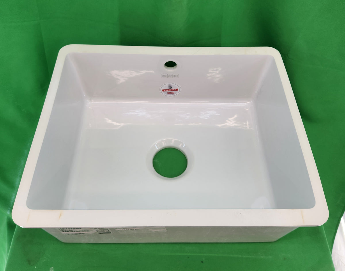 Évier céramique Franke Kubus KBK 110-50 – bac 50 cm – blanc Glacier – sous-plan / affleurant – Très bon état
